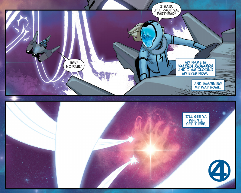 Valeria Richards wants to find her way home in Marvel Legacy and turns out she’ll get there soon enough.